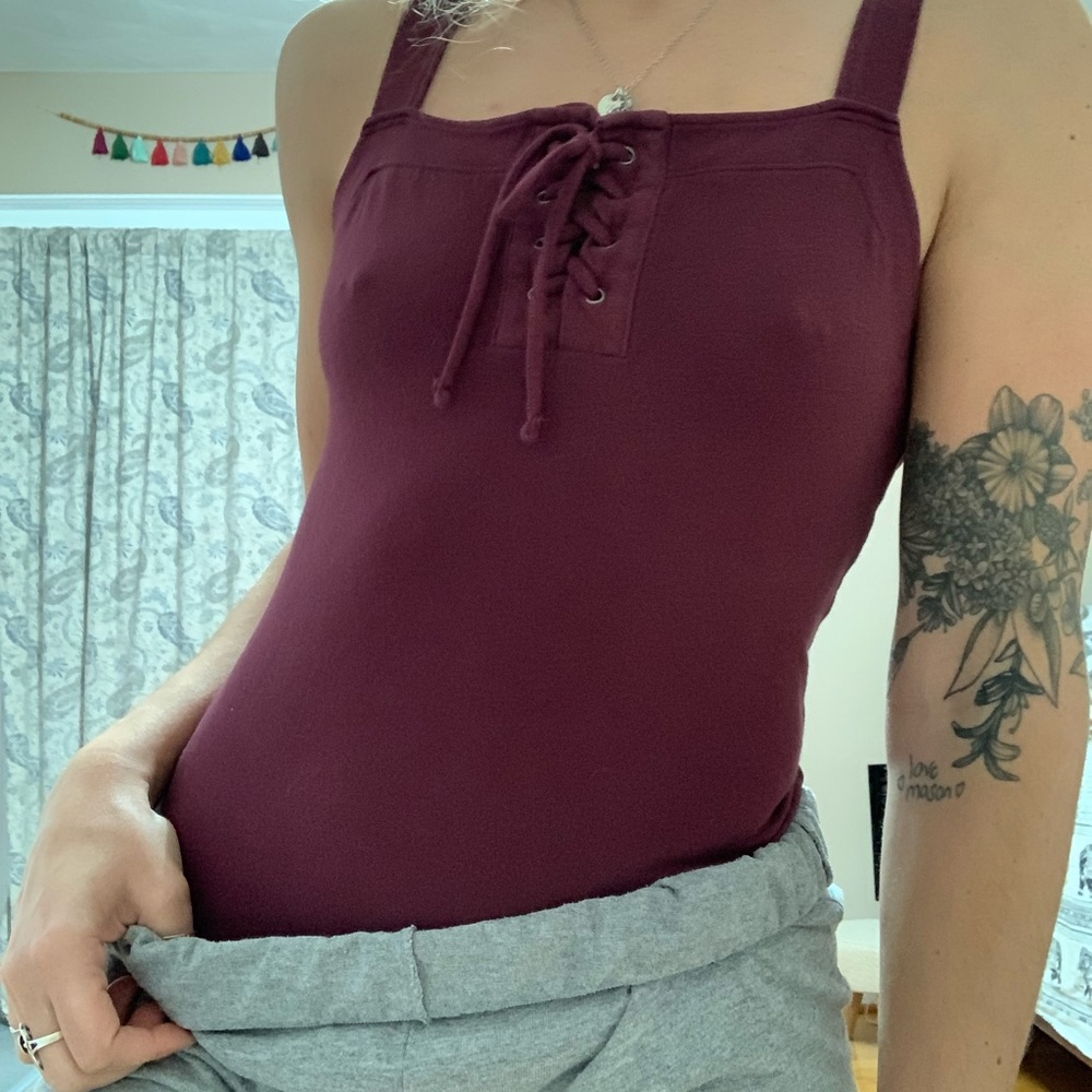 **SOLD** American Eagle Maroon Bodysuit size small